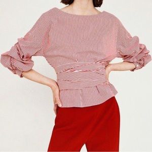 Zara striped wrap top